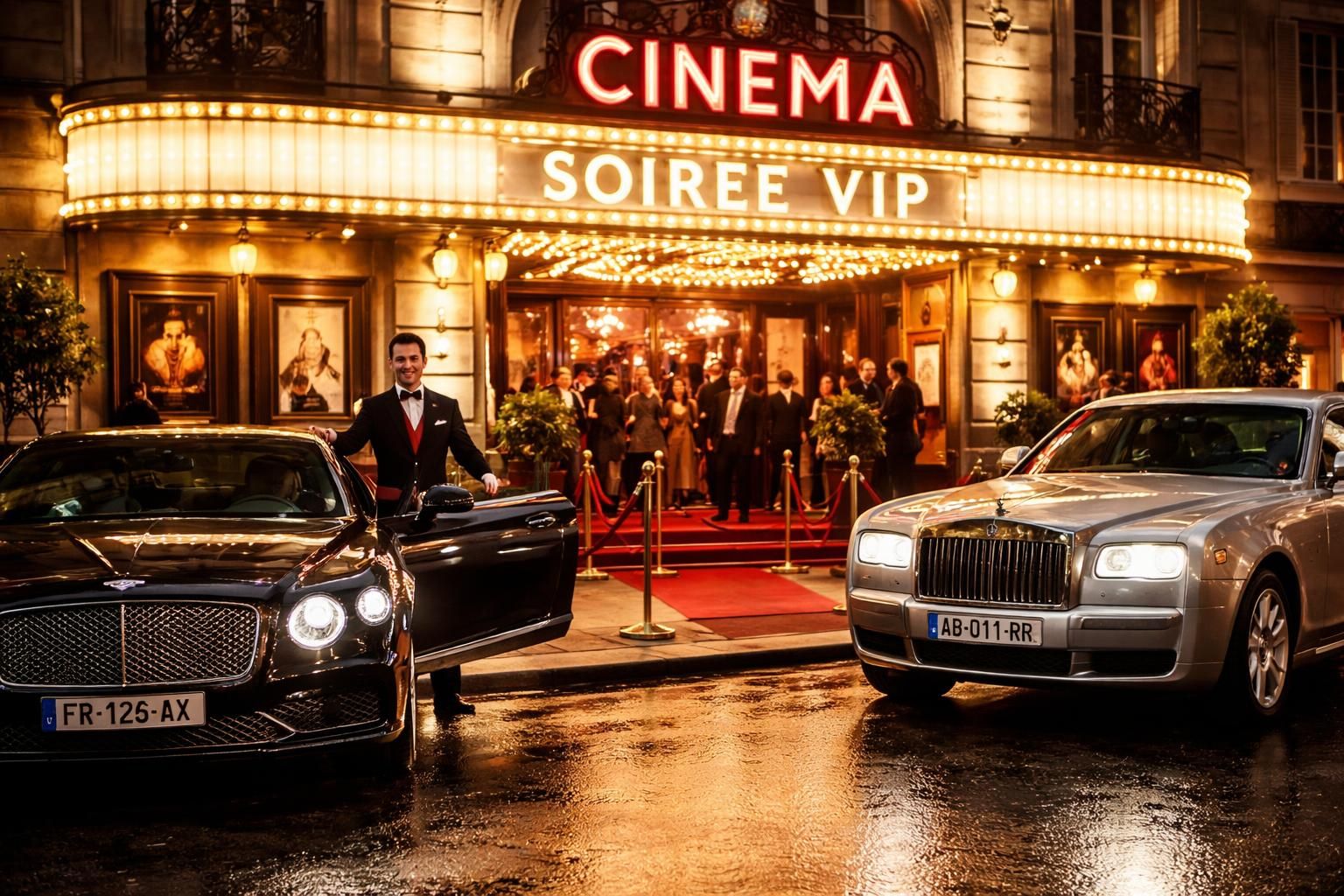 découvrez une avant-première cinéma exclusive à paris avec un service voiturier dédié pour votre bentley ou rolls-royce, alliant prestige et confort pour une expérience unique.
