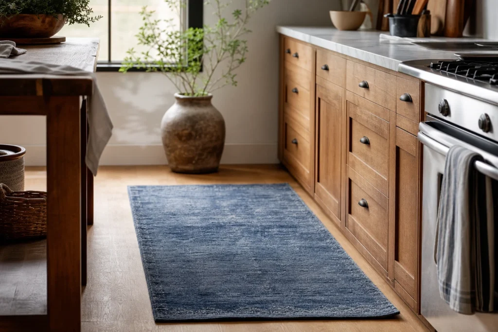 Les atouts des tapis de cuisine bleus pour créer une ambiance apaisante